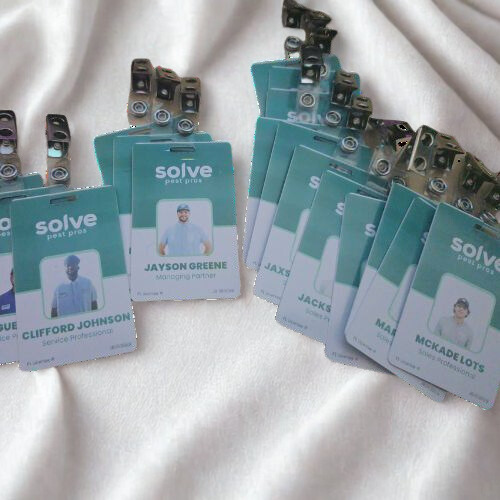 Service badge close-up