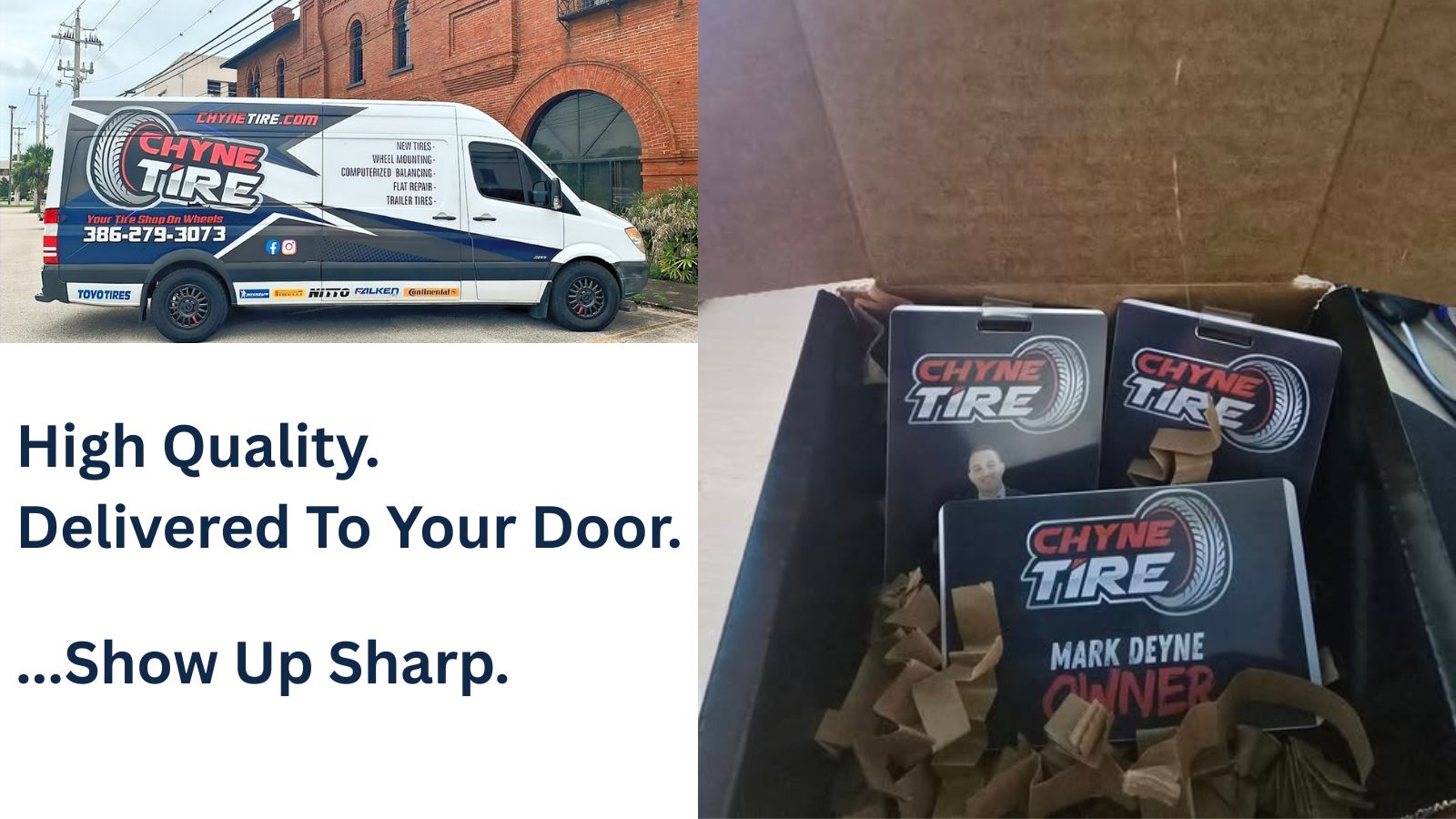 Service van and uniformed technician lifestyle scene